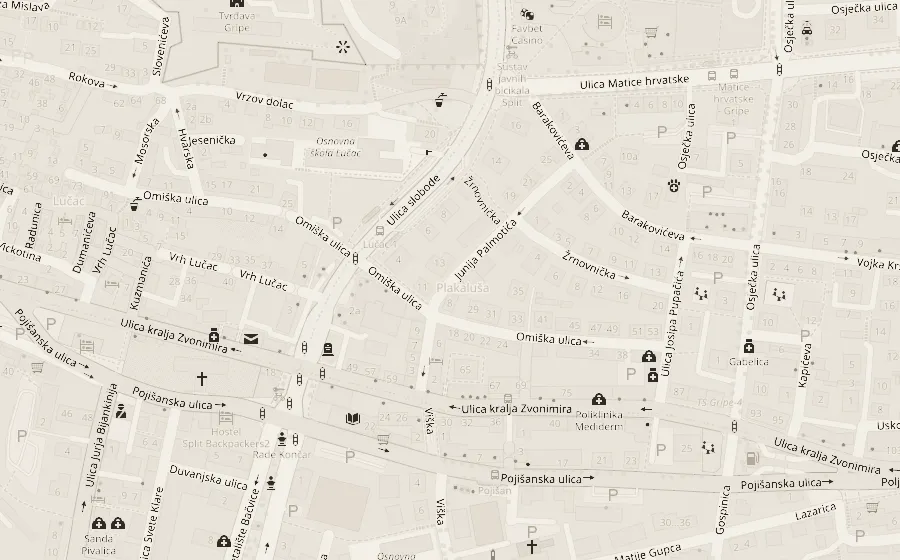 Map: the studio at Ulica Junija Palmotića 13, Split