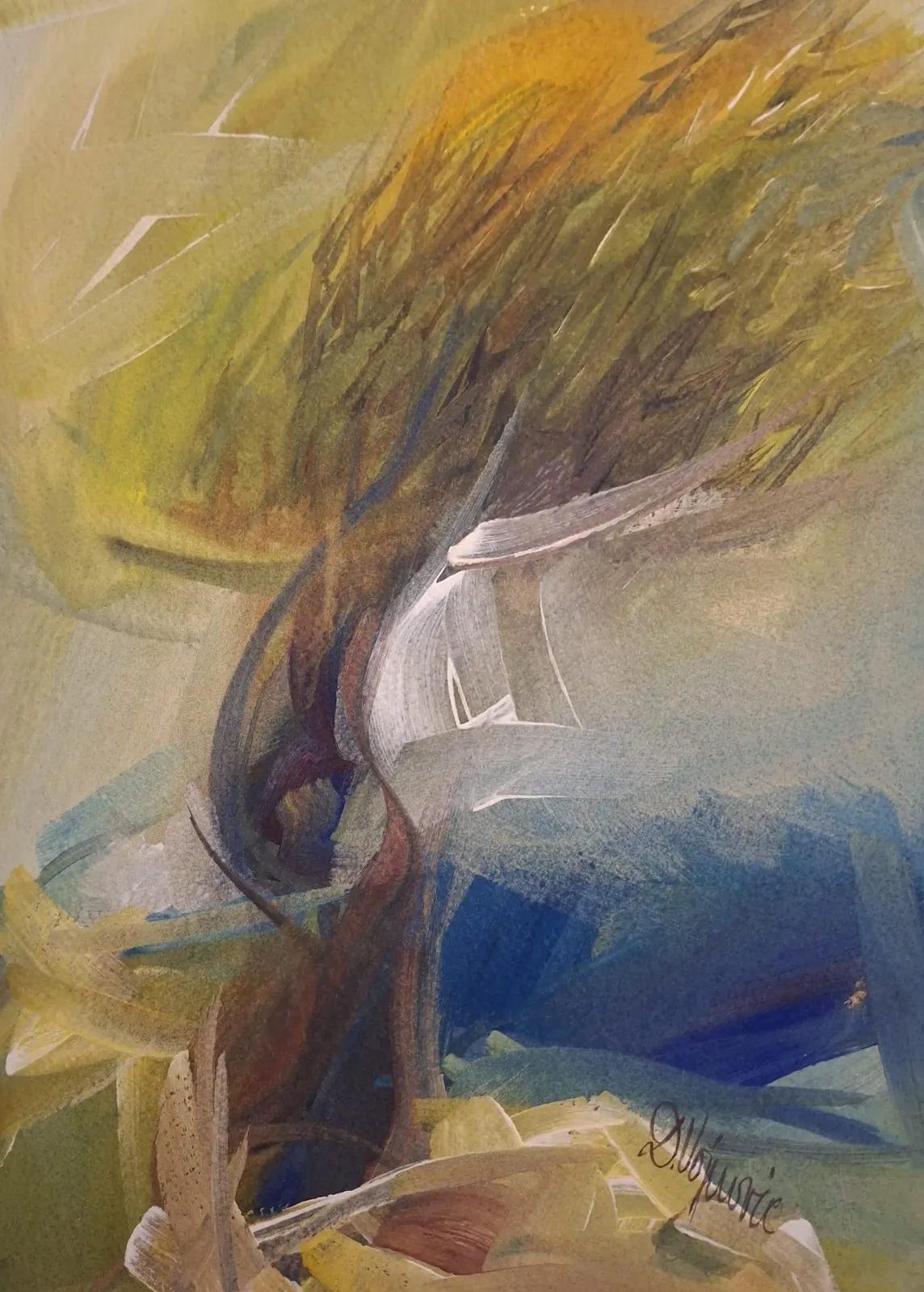 An olive tree bent in the wind — Dubravka Vojnović