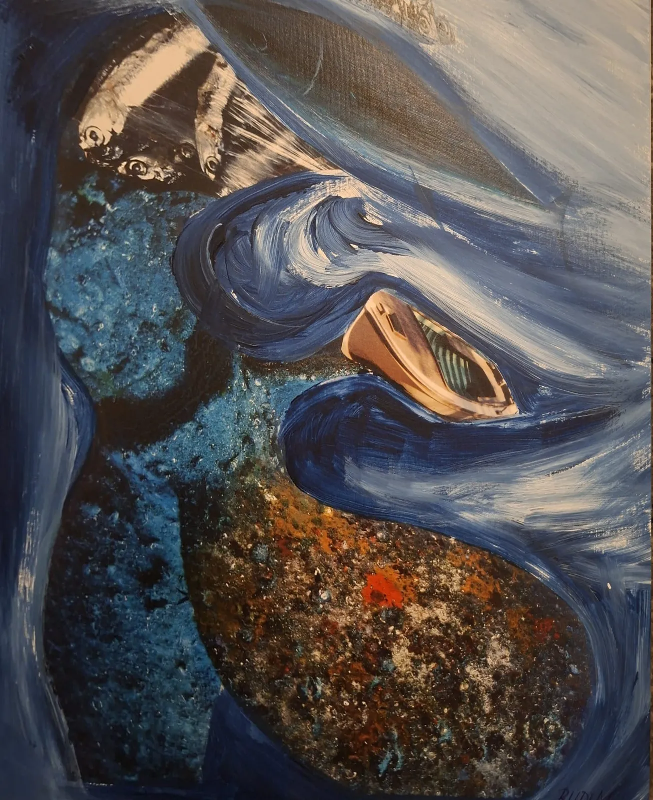 A gajeta in a swirl of blue waves — Rudi Milat
