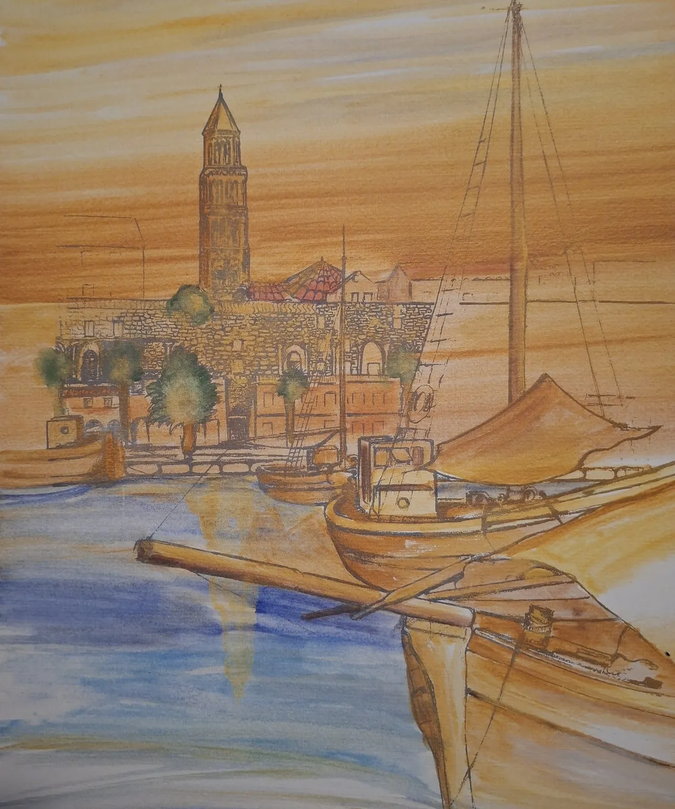 Split harbour in warm, sepia tones — Rudi Milat